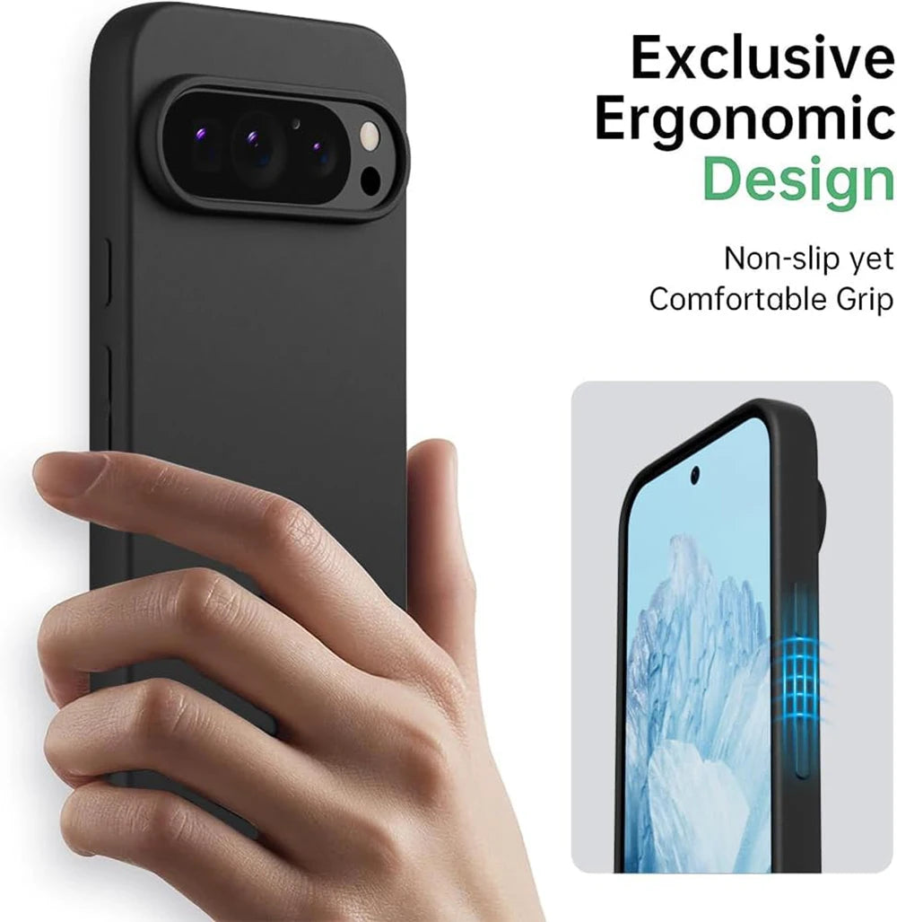 Ultra Thin Matte Silicone Case for Google Pixel 9A 9 8A 8 7A 7 6 6A Pro XL Solid Color Frosted Back Cover Slim Fit Shell Coque