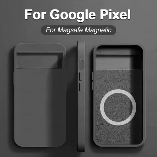 Luxury Liquid Silicone Magnetic Case for Google Pixel 8 7 6 Pro for Magsafe Cases Wireless Charge Bumper Cover Phone Accessories