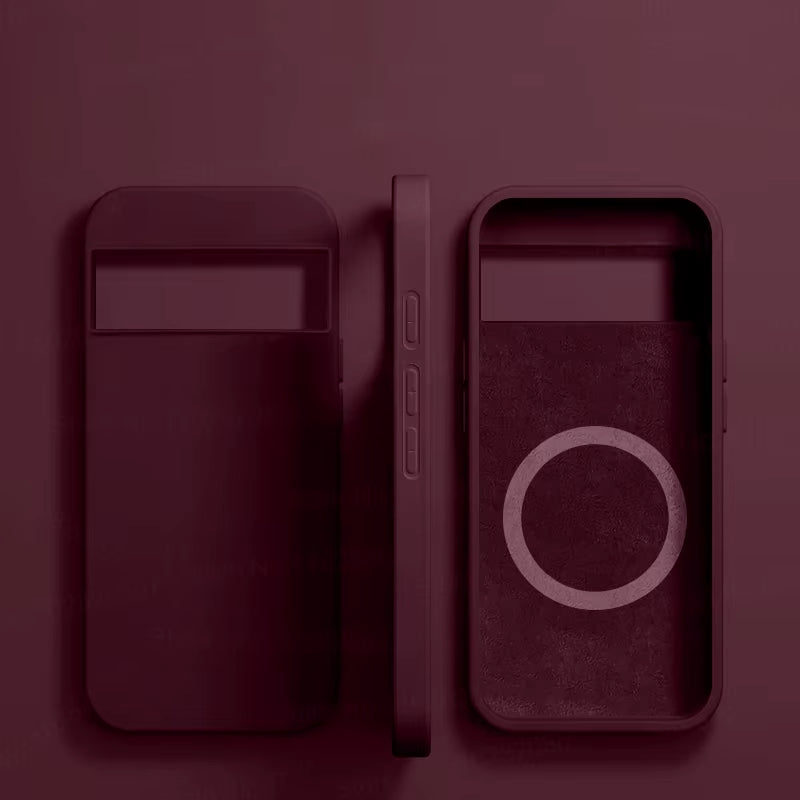Luxury Liquid Silicone Magnetic Case for Google Pixel 8 7 6 Pro for Magsafe Cases Wireless Charge Bumper Cover Phone Accessories