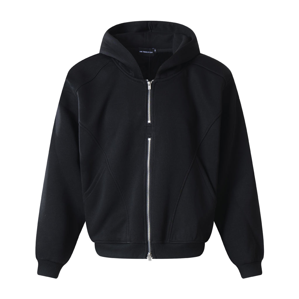 Splicing zipper hoodie