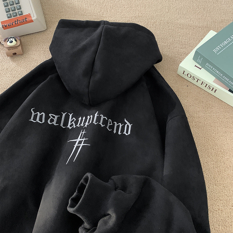 Suede hoodie