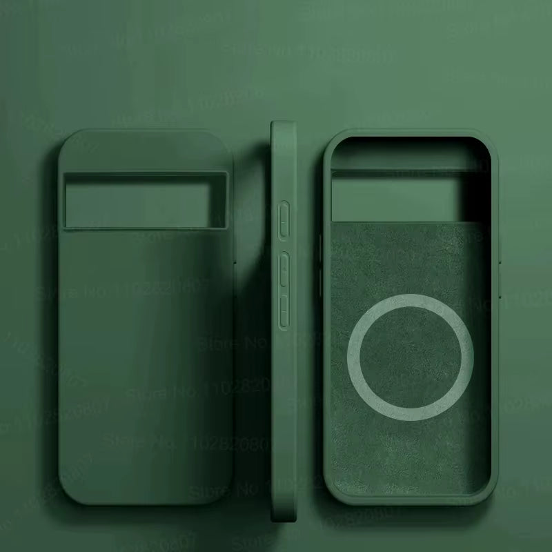 Luxury Liquid Silicone Magnetic Case for Google Pixel 8 7 6 Pro for Magsafe Cases Wireless Charge Bumper Cover Phone Accessories