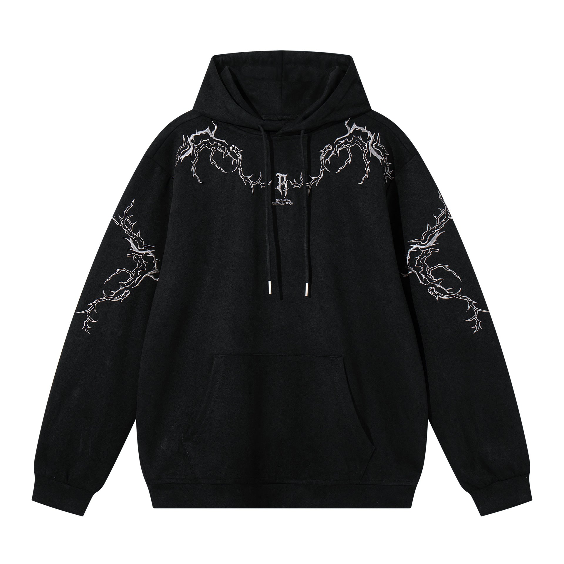 Thorn Embroidered Suede Hoodie