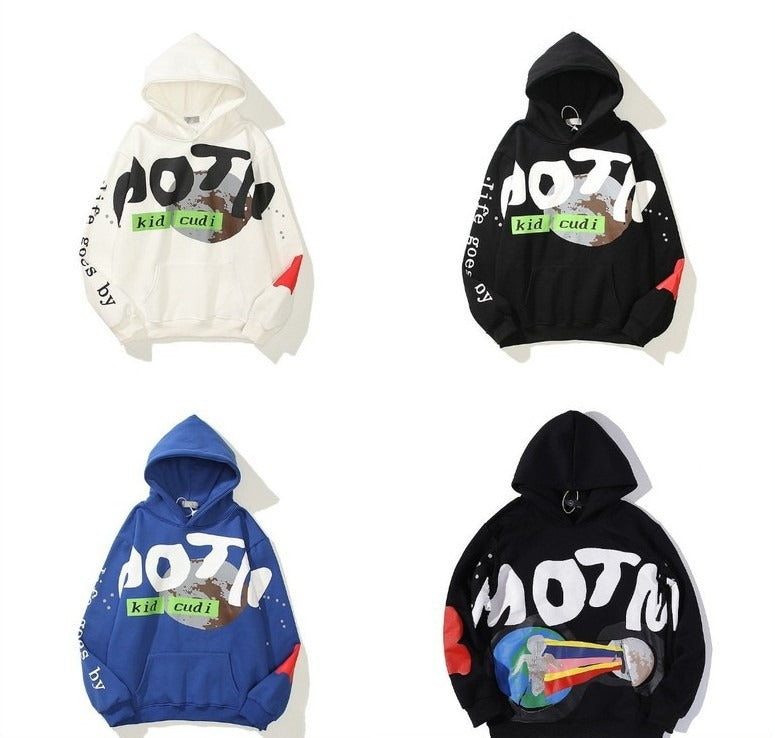 Men's and women's hip-hop graffiti letters Hoodie hoodie loose hoodie