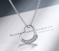 Crystal Heart Pendant 925 Sterling Silver Chain Necklace Womens Jewellery New UK
