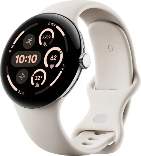 New Google Pixel Watch 3 41mm&45mm WIFI/LTE Version Qualcomm SW5100 Wear OS 5.0 2GB RAM 32 GB eMMC flash SmartWatch - Color: Porcelain, Size: 45MM Bluetooth
