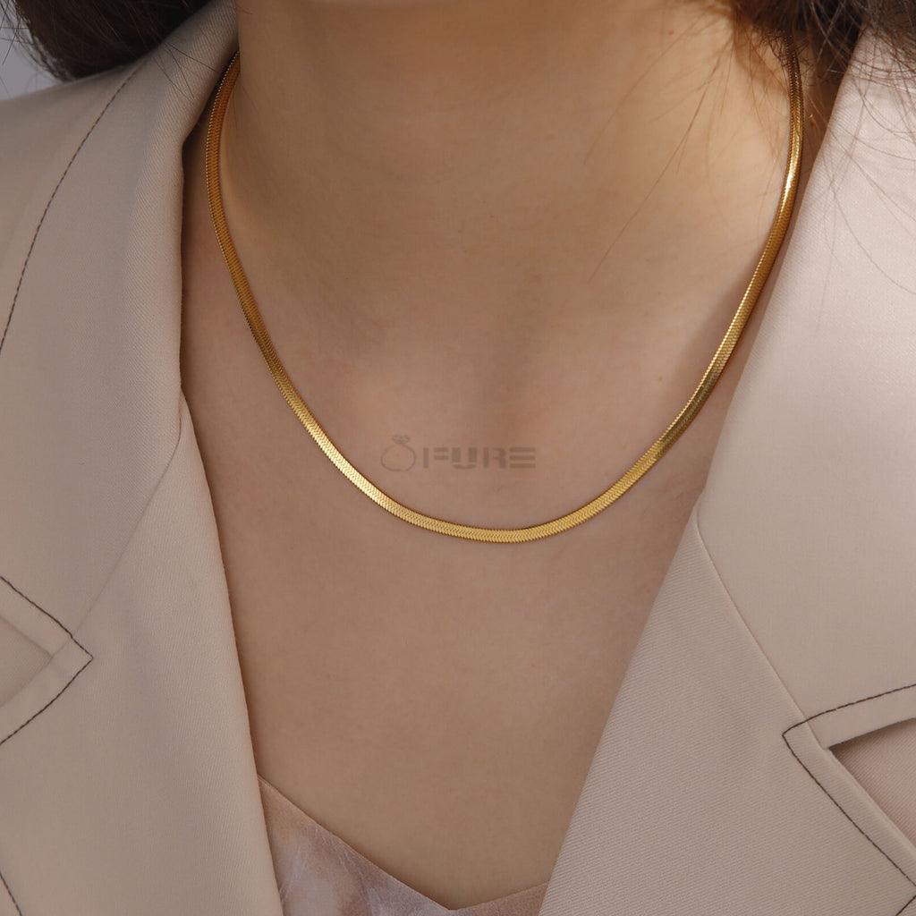 18ct Gold Plated Snake Chain Necklaceone Chain Necklace 20"