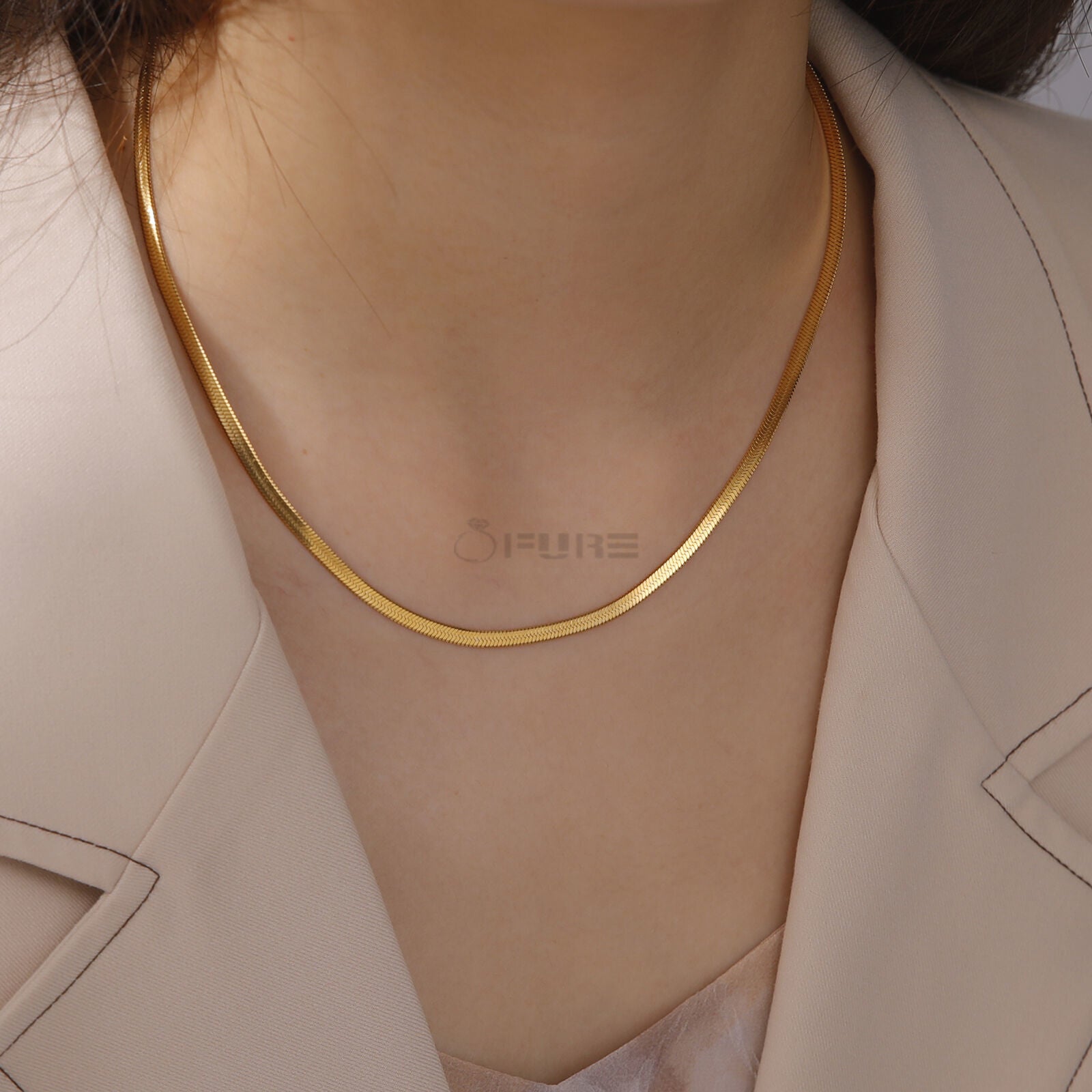 18ct Gold Plated Snake Chain Necklaceone Chain Necklace 20"