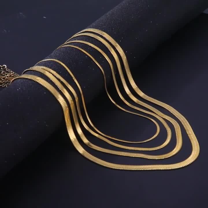18ct Gold Plated Snake Chain Necklacee Chain Necklace 20"