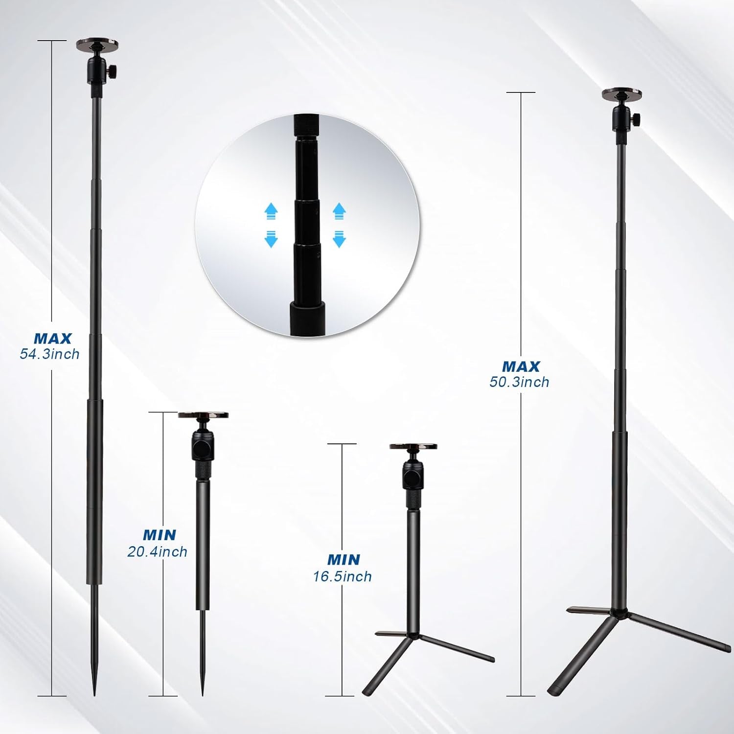 Golf Tripod & Monopod, Magnetic Swing Phone Holder 54" Adjustable Aluminum, Swing Training Aid Compatible with Magsafe Iphone Android Phones Camera Gopro