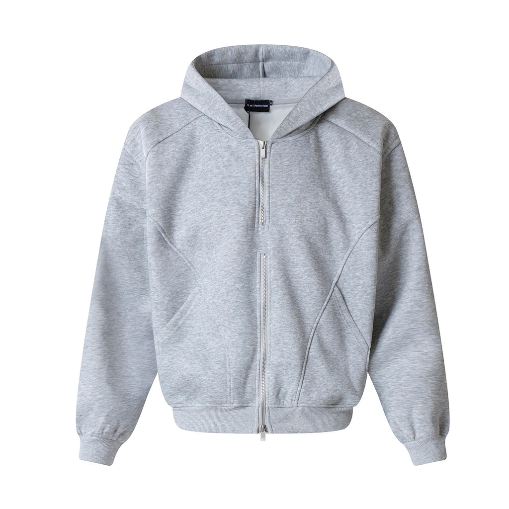 Splicing zipper hoodie