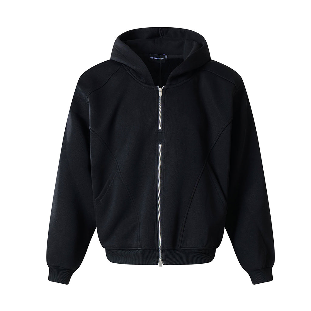 Splicing zipper hoodie