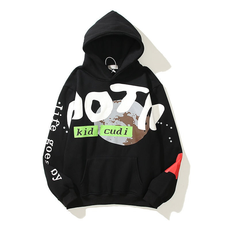 Men's and women's hip-hop graffiti letters Hoodie hoodie loose hoodie