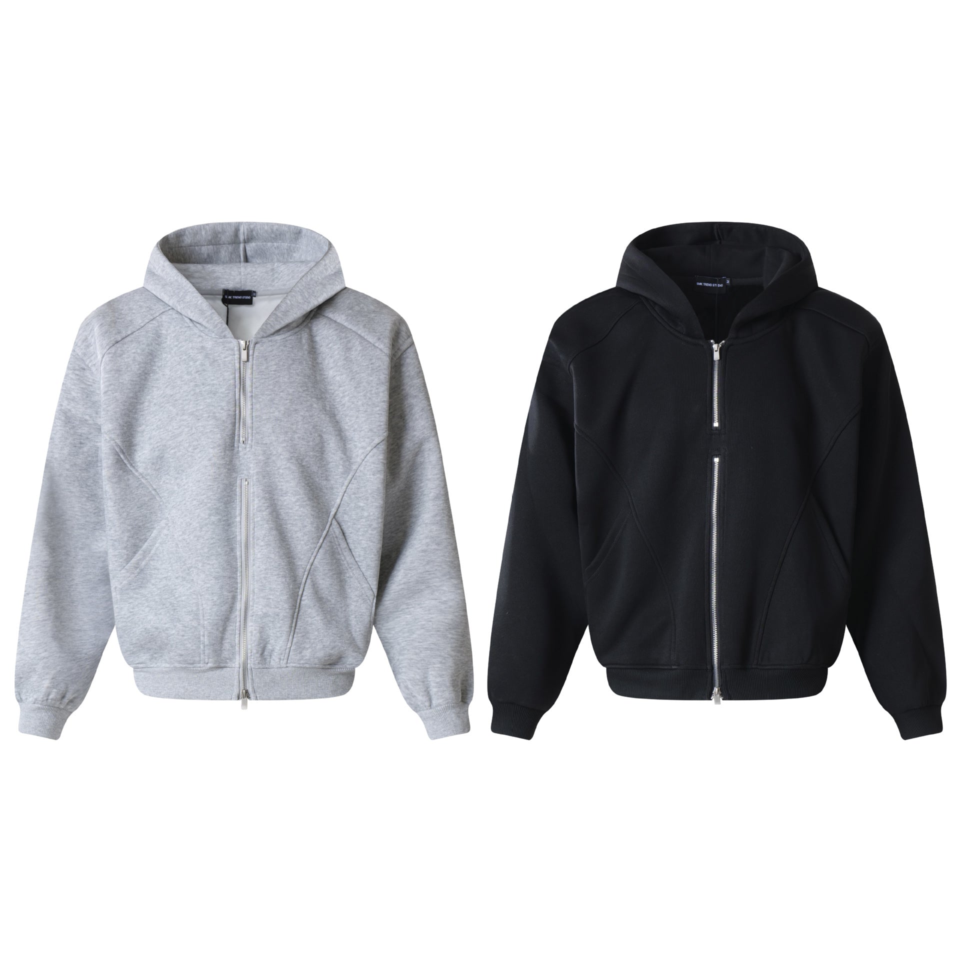 Splicing zipper hoodie