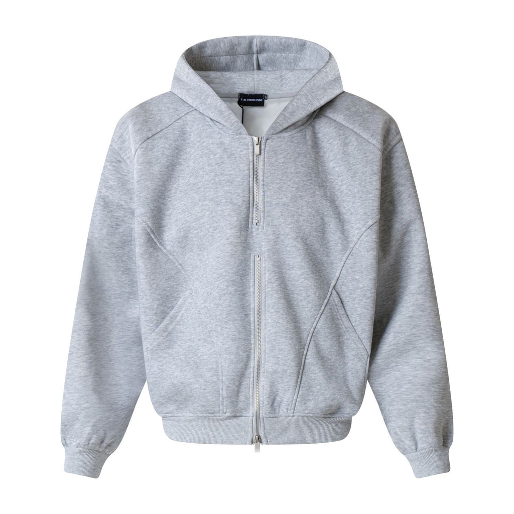 Splicing zipper hoodie