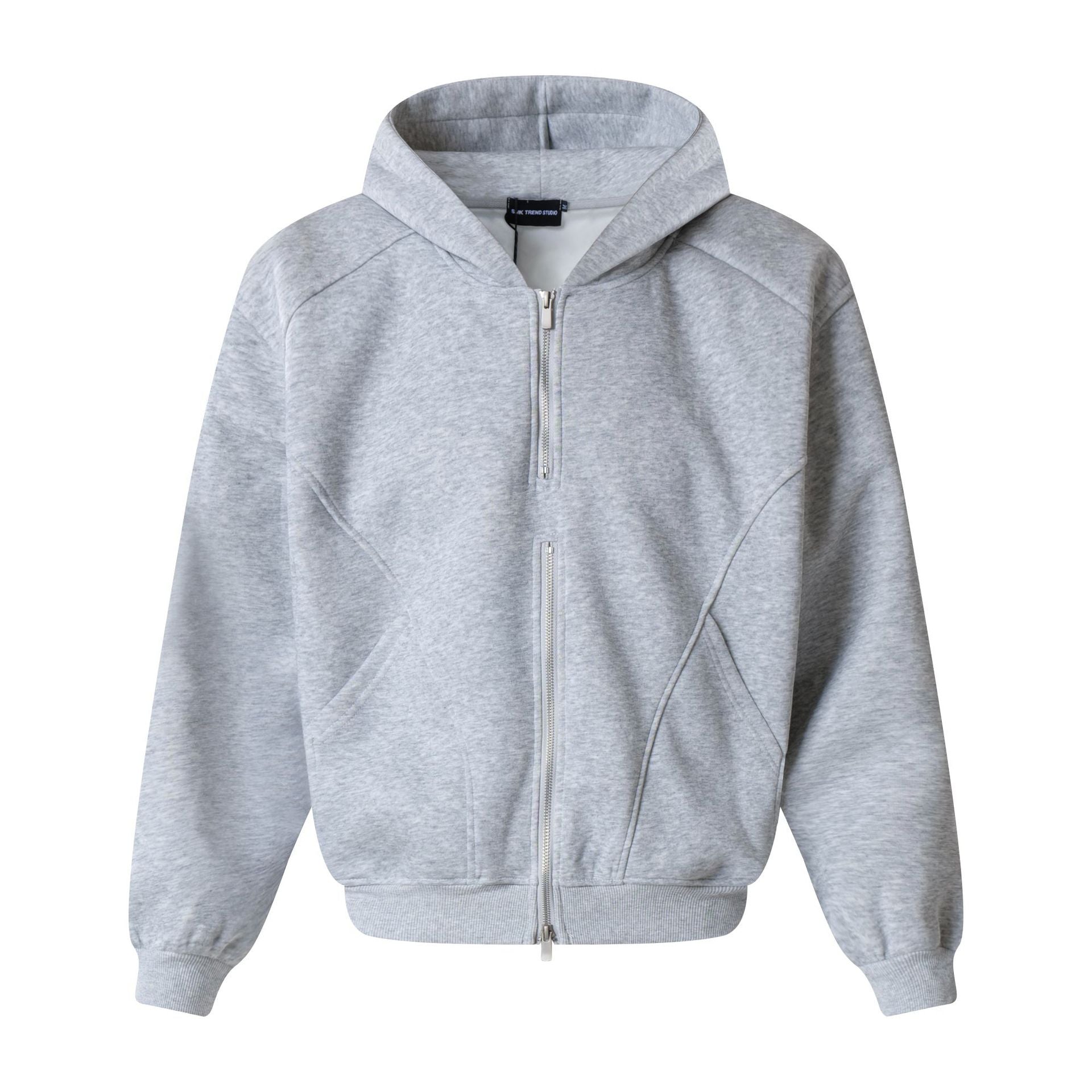 Splicing zipper hoodie
