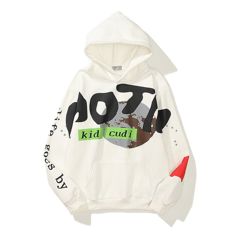 Men's and women's hip-hop graffiti letters Hoodie hoodie loose hoodie