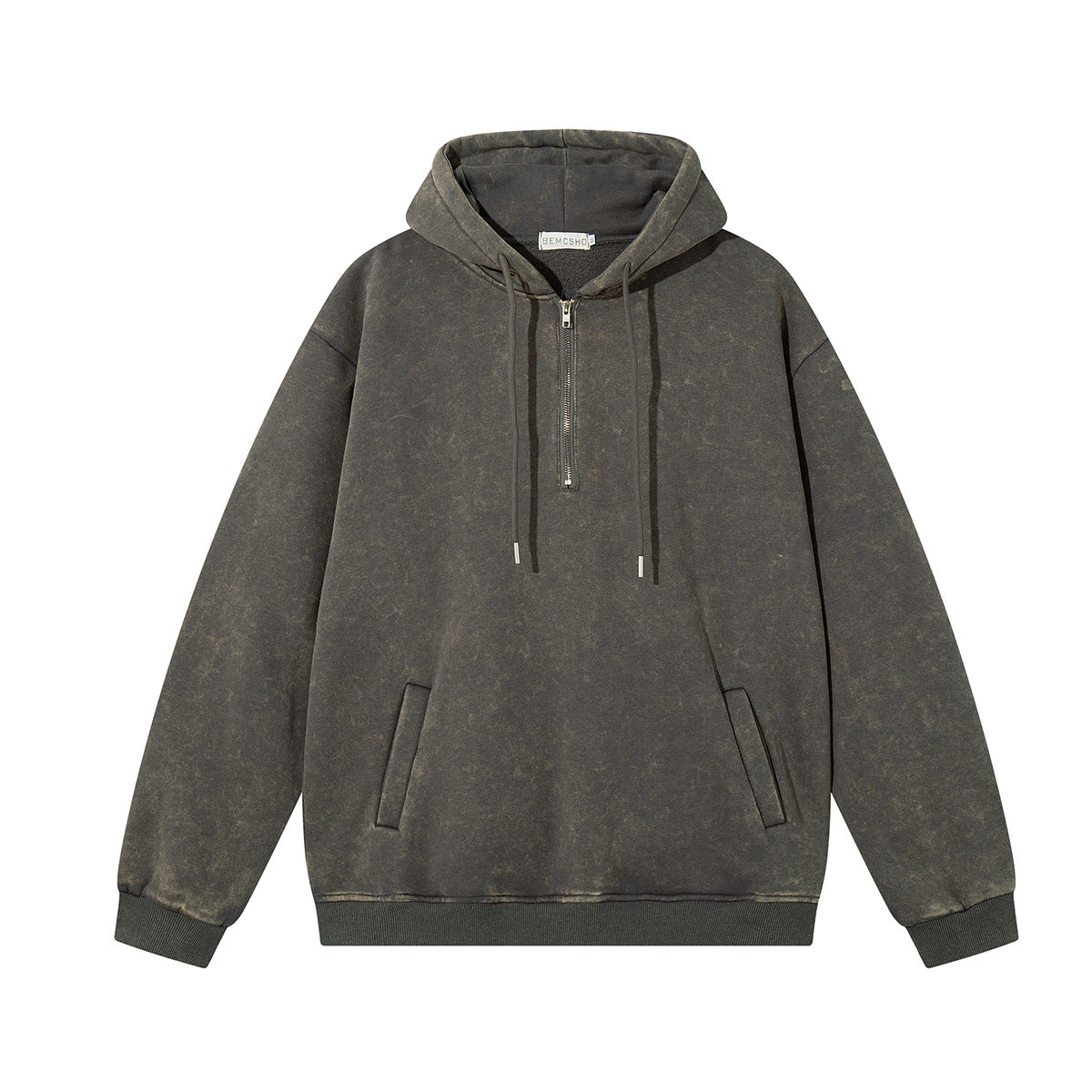 Hoodie with half open collar