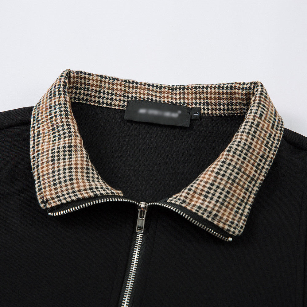 Half zip lapel hoodie