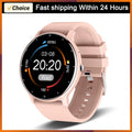 Smart Watch for Android and iOS displaying time and fitness metrics on a sleek design.