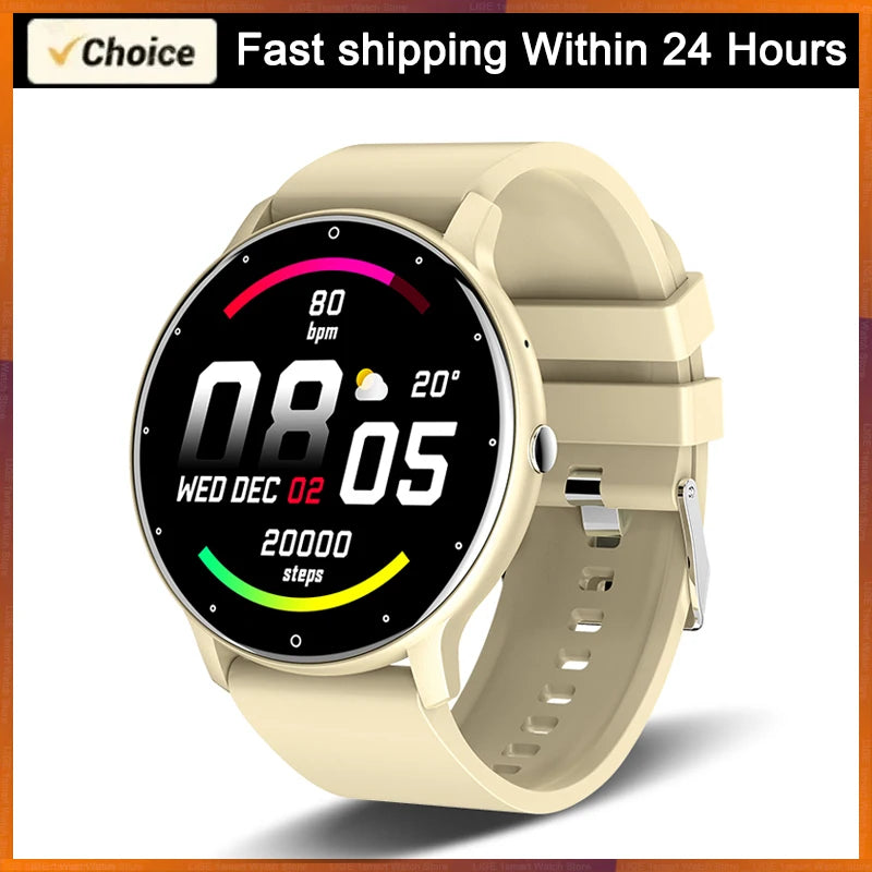 Smart Watch for Android and iOS showing fitness metrics and stylish design, ideal for daily use and waterproof.