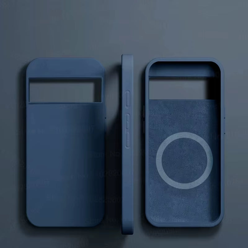 Luxury Liquid Silicone Magnetic Case for Google Pixel 8 7 6 Pro for Magsafe Cases Wireless Charge Bumper Cover Phone Accessories