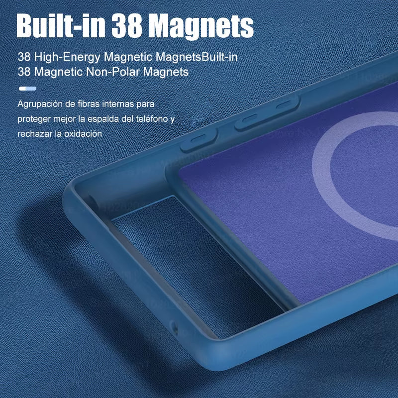 Luxury Liquid Silicone Magnetic Case for Google Pixel 8 7 6 Pro for Magsafe Cases Wireless Charge Bumper Cover Phone Accessories