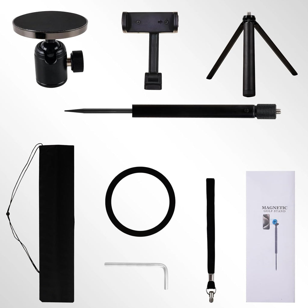 Golf Tripod & Monopod, Magnetic Swing Phone Holder 54" Adjustable Aluminum, Swing Training Aid Compatible with Magsafe Iphone Android Phones Camera Gopro