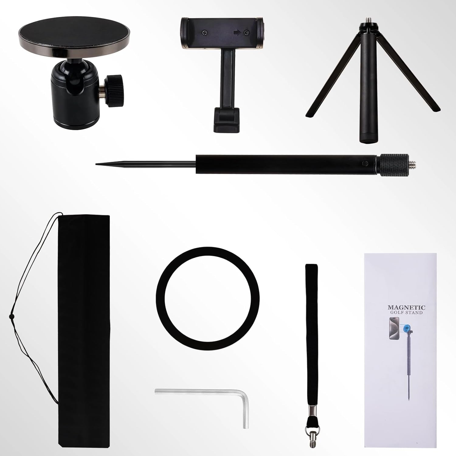 Golf Tripod & Monopod, Magnetic Swing Phone Holder 54" Adjustable Aluminum, Swing Training Aid Compatible with Magsafe Iphone Android Phones Camera Gopro