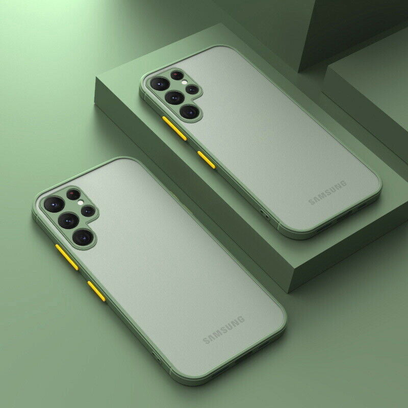 Comparison of Armor Phone Case for Samsung showing air cushion shock absorption and lens protection features.